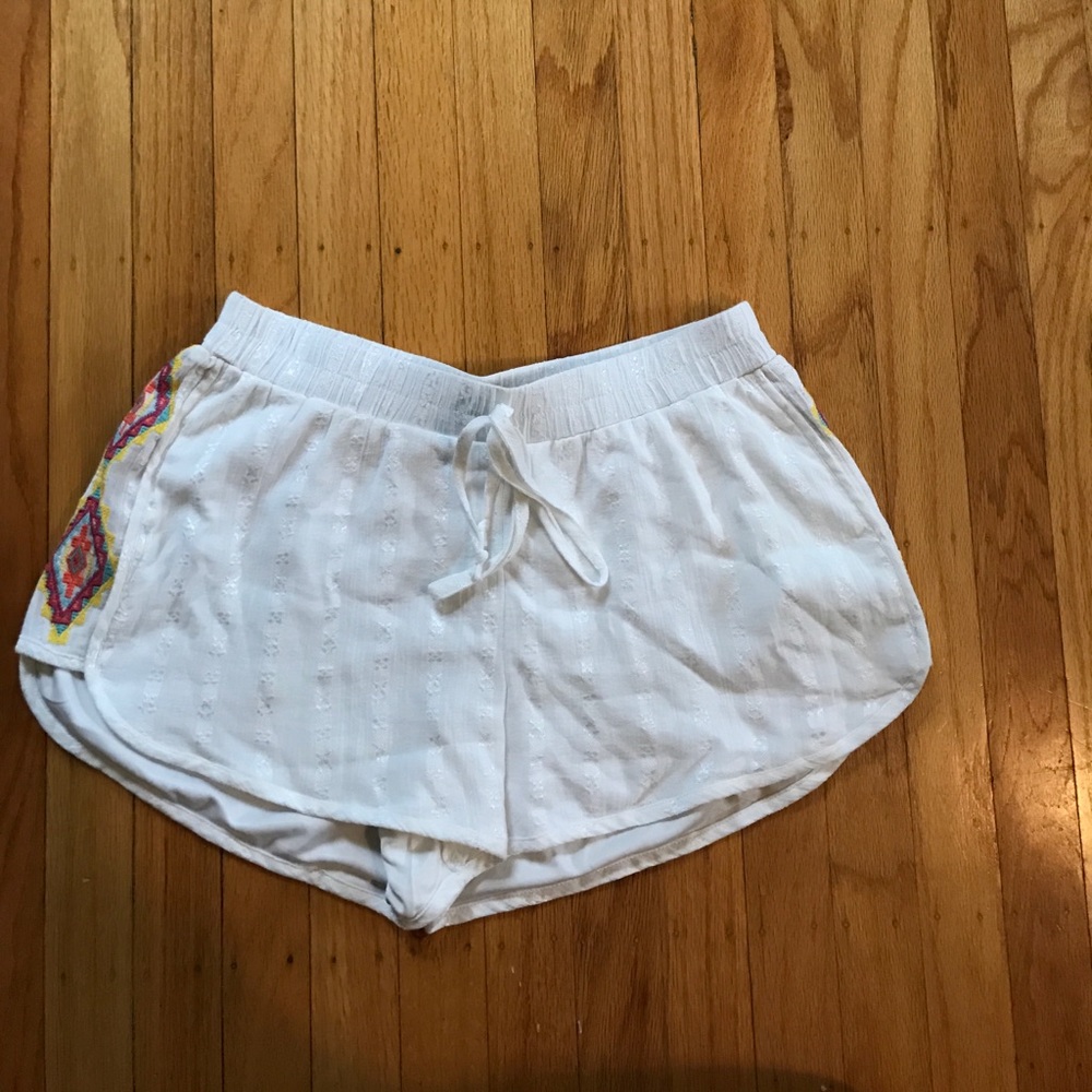White Flowy Shorts