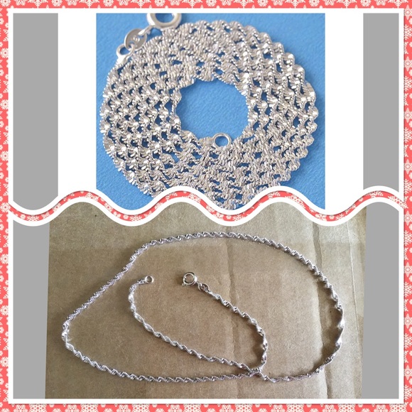 9K white gold filled double water wave necklace - Picture 2 of 2