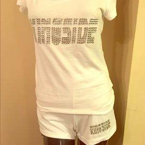 2 pc short sets with bling!!