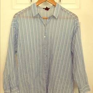Semi-sheer boyfriend style button up