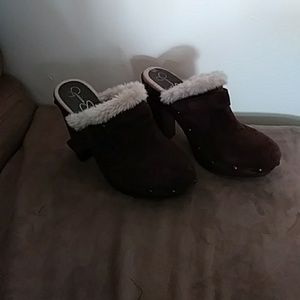 Jessica Simpson Brown Suede Mules