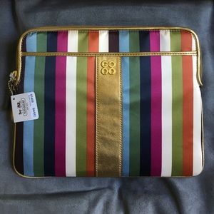 NWT Authentic Coach Striped iPad / Tablet sleeve