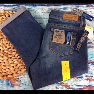 NWT Seven7 Retro Girlfriend Roll Cuff Crop Pant 8