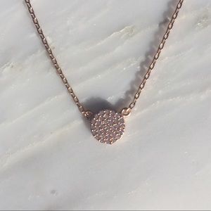 Sterling silver (.925) pave CZ disc necklace