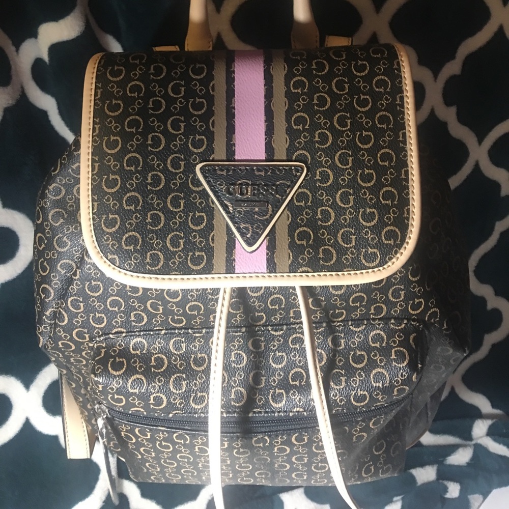 Large leather GUESS backpack