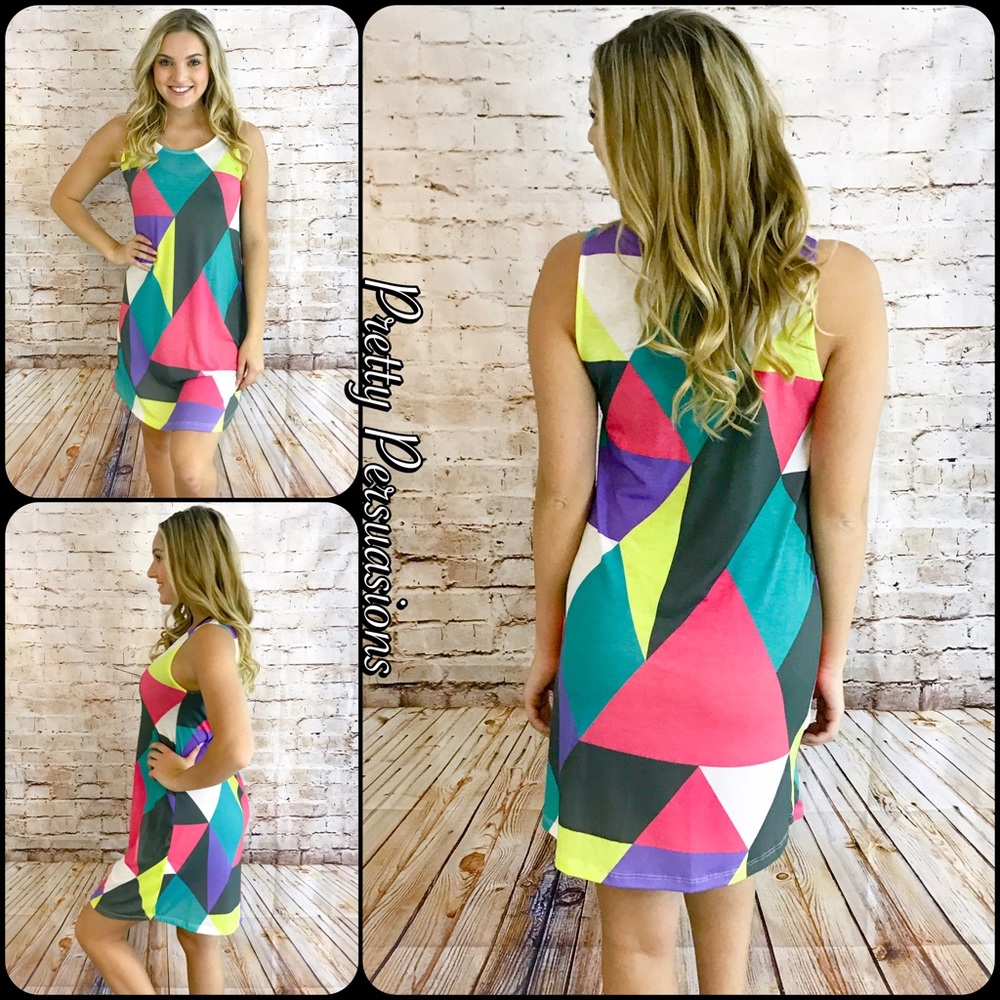 NWT Retro Print Shift Dress - Picture 3 of 4