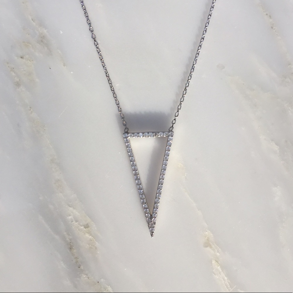 Sterling silver (.925) Cut Out Triangle necklace