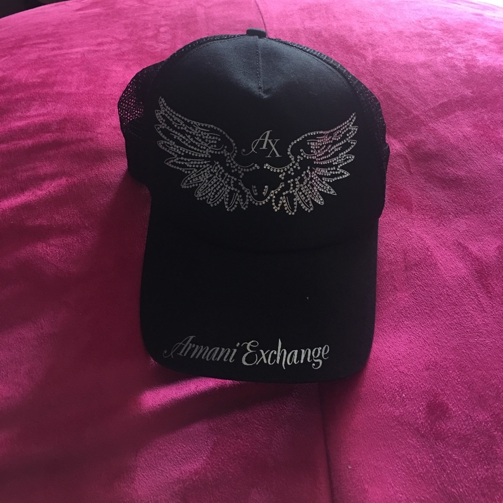 Armani exchange rhinestone cap