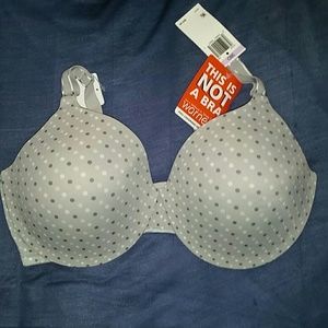 NWT Cute Grey/Pink/White Polka-dot Bra, Size 38D