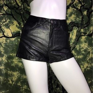 Faux leather shorts