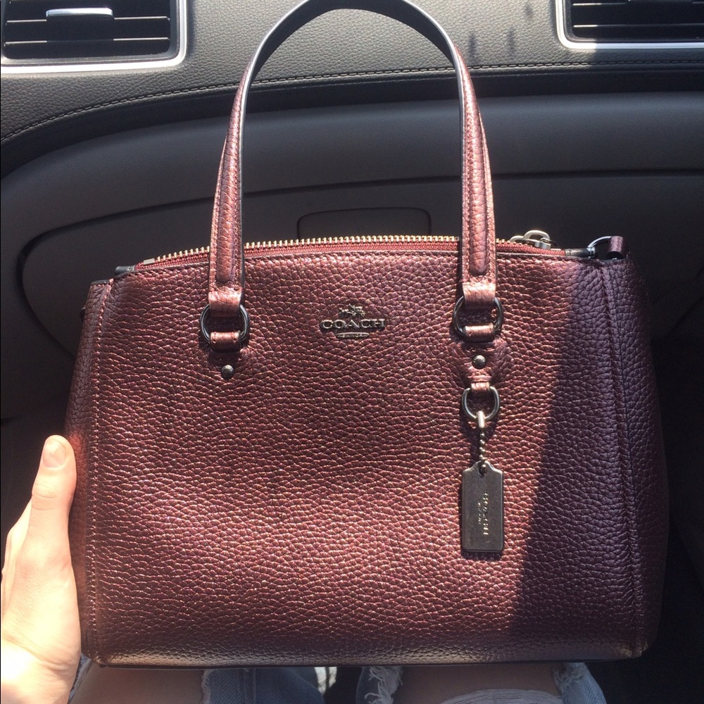 SALE! Coach gun metal crossbody purse!