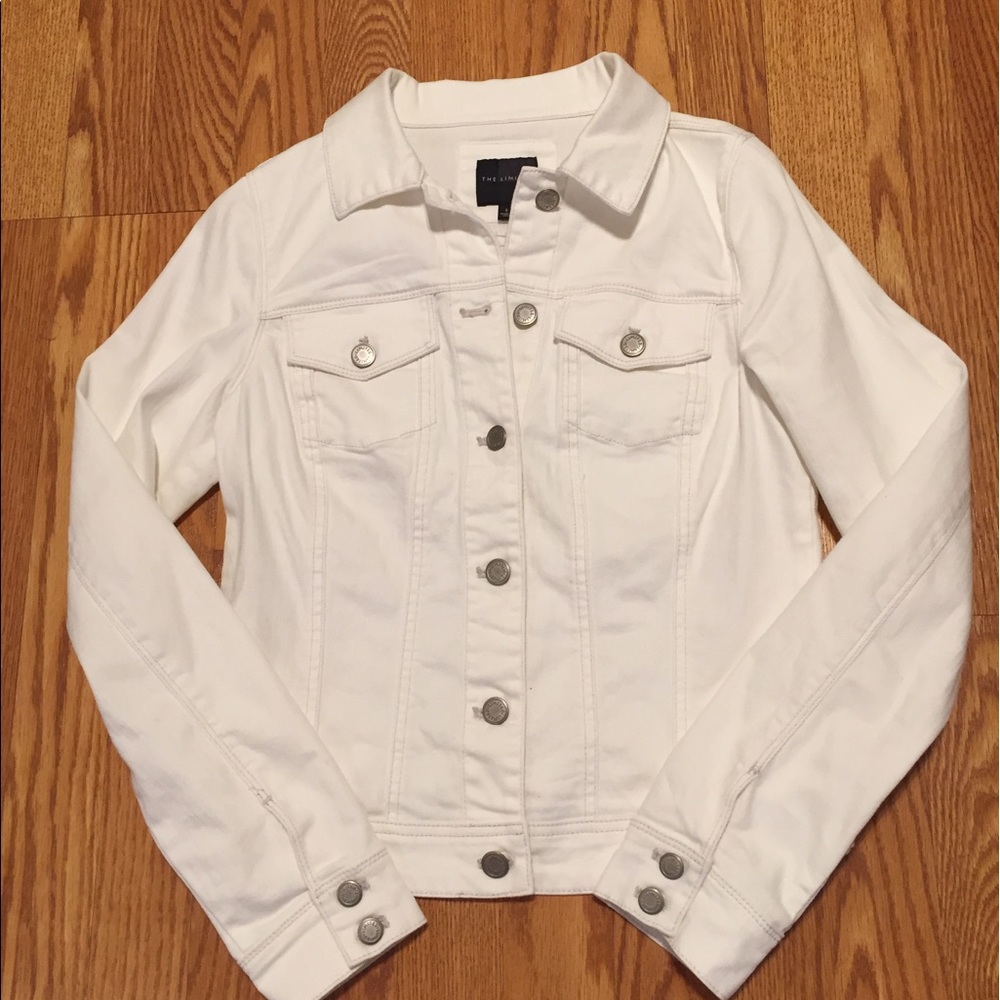 The Limited White denim jacket size small