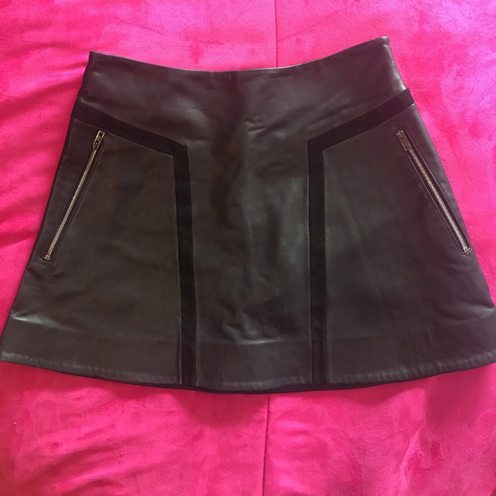 Rag and Bone Genuine leather mini skirt.
