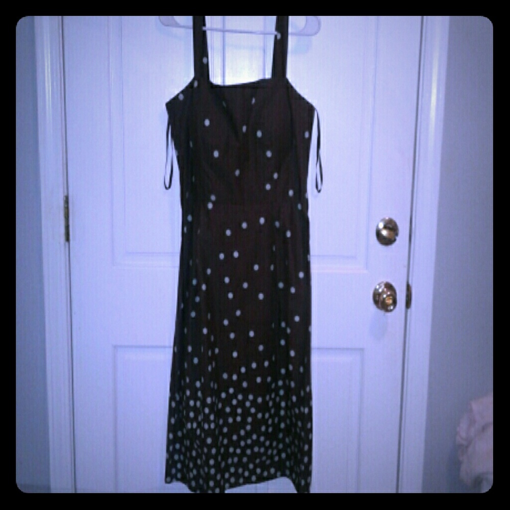 Brown and seafoam green sleeveless dress
