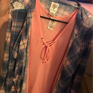 Self Esteem 2-Piece Tank and Flannel