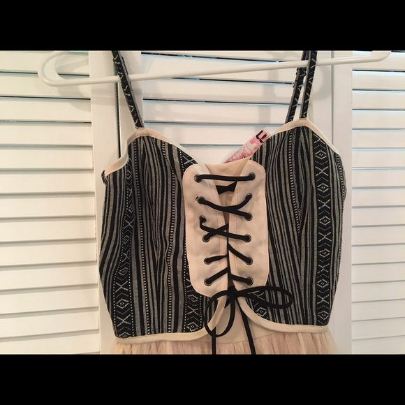 Cream tank dress with mesh bottom!!!!!! - Picture 2 of 4