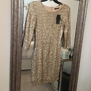 TFNC London Gold Sequin Dress