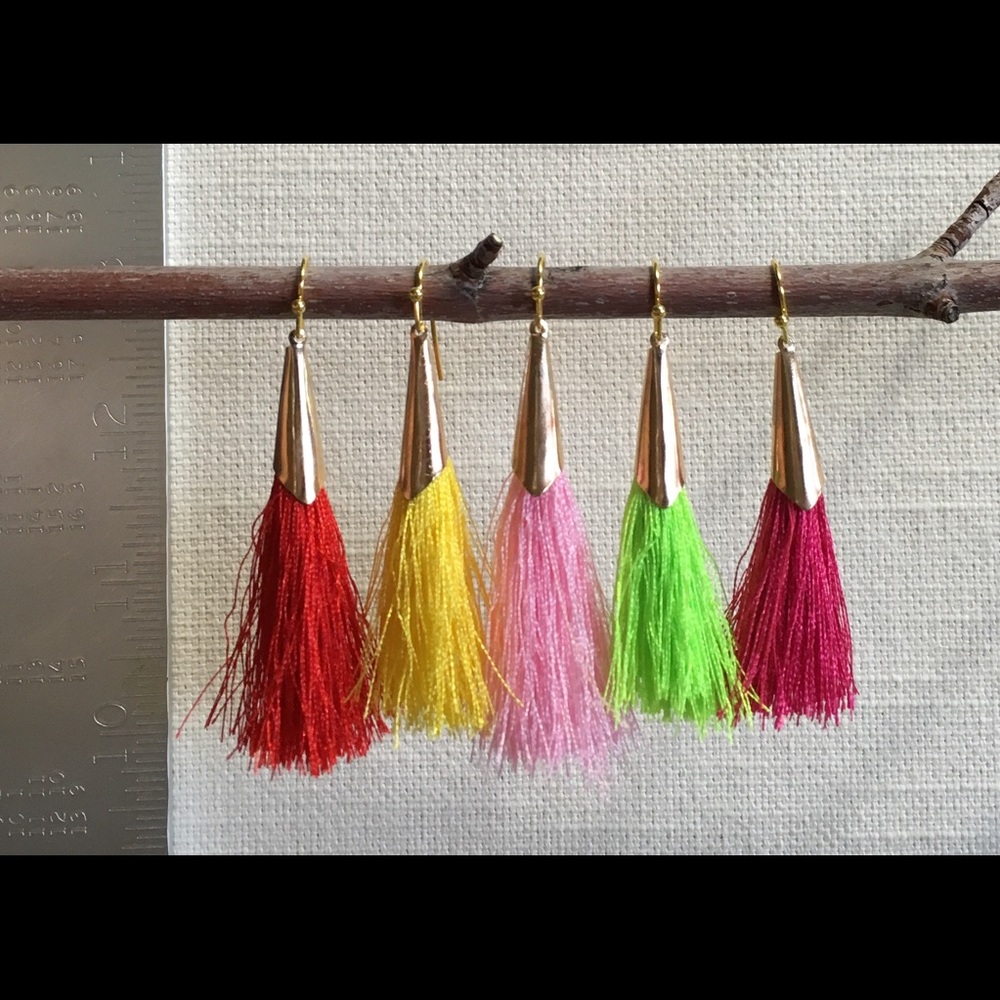 Choice 5 Colors earrings tassels gold dangling!