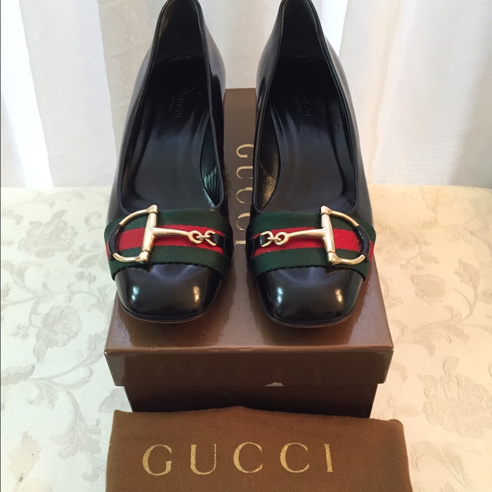 SOLD!Gucci GG Horsebit Gorgeous chunky Heels pumps - Picture 2 of 8