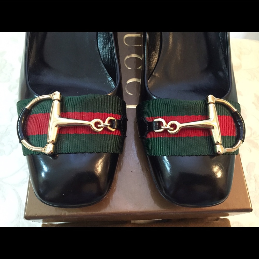 SOLD!Gucci GG Horsebit Gorgeous chunky Heels pumps - Picture 3 of 8