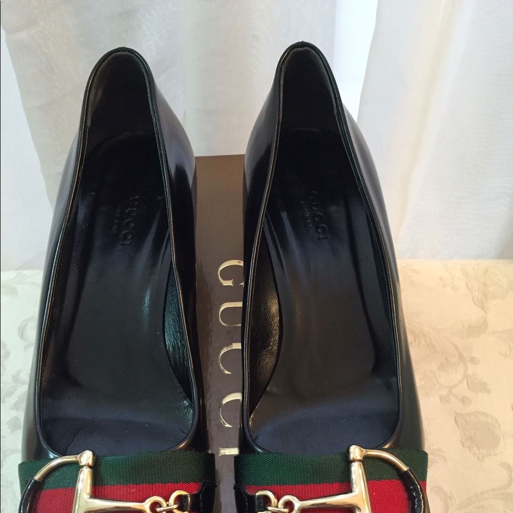 SOLD!Gucci GG Horsebit Gorgeous chunky Heels pumps - Picture 5 of 8