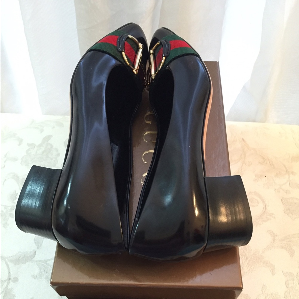 SOLD!Gucci GG Horsebit Gorgeous chunky Heels pumps - Picture 7 of 8