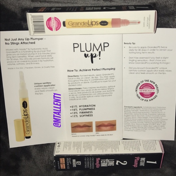 NIB💜Grande Lips💜"Pale Rose"  Lip Plumper Gloss - Picture 7 of 8