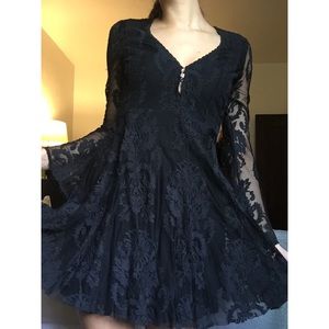 Black lace Free People mini dress