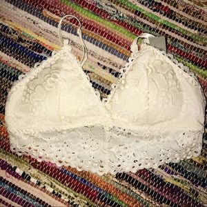 cream lace padded bralette (rue 21)