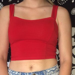 Express red crop top.