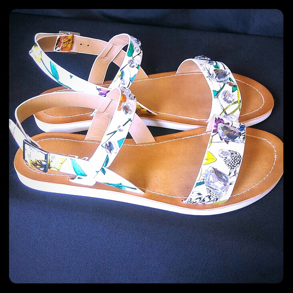 Women Open Toe Sandal Buckle Strap Flats - Picture 1 of 5