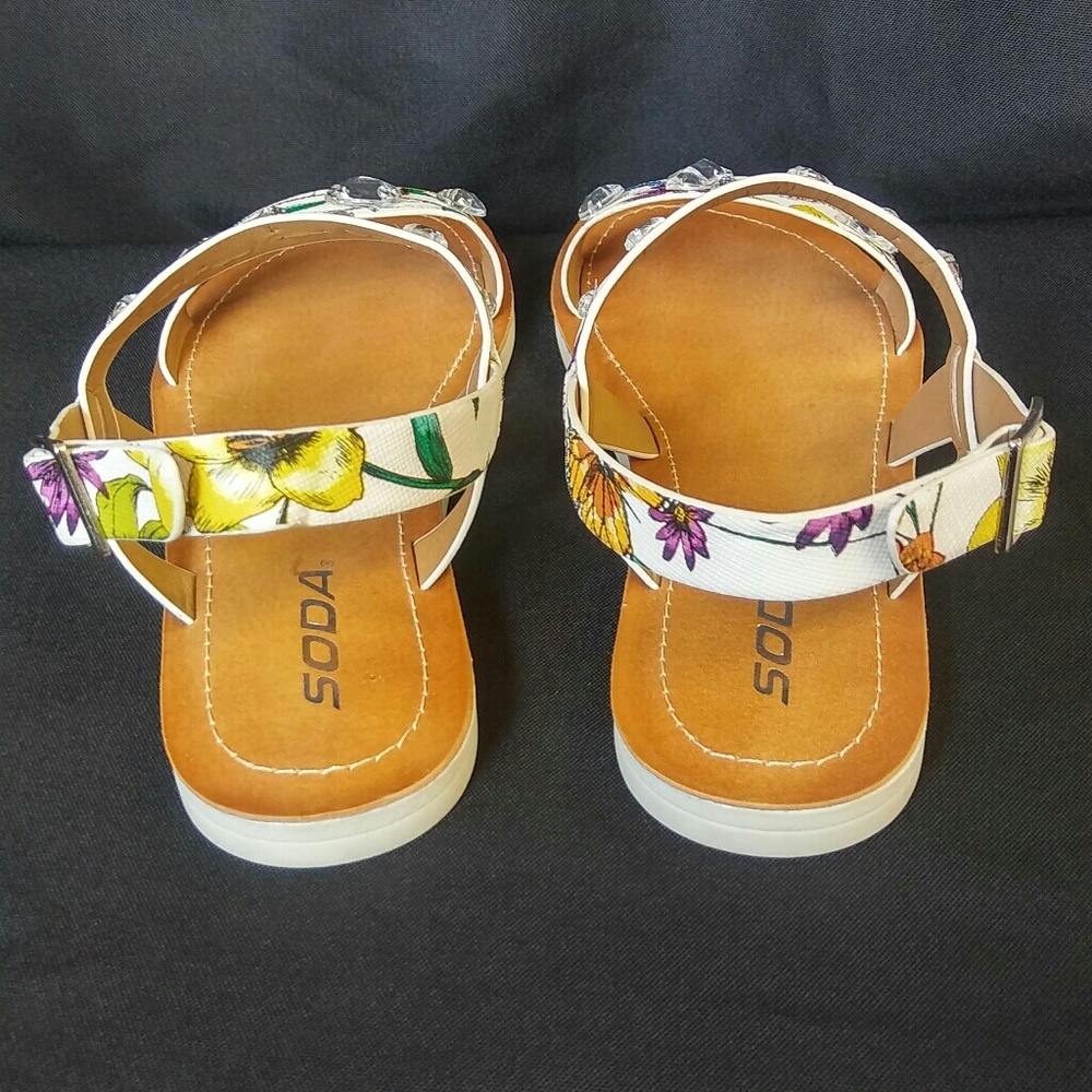 Women Open Toe Sandal Buckle Strap Flats - Picture 5 of 5