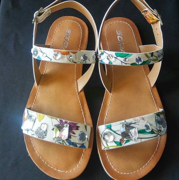 Women Open Toe Sandal Buckle Strap Flats - Picture 2 of 5