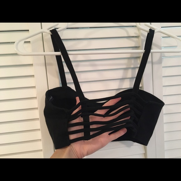 BRANDY MELVILLE Black Caged Bralette - Picture 2 of 4