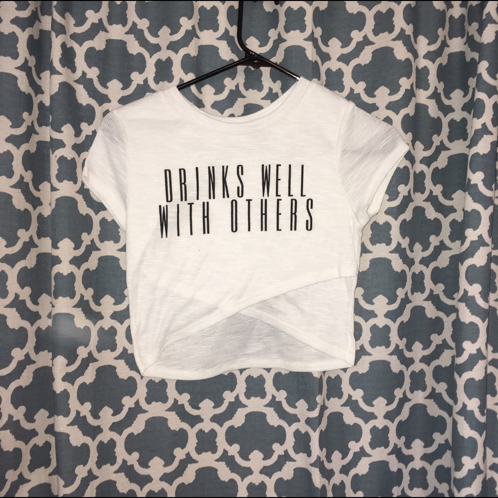 Cream criss cross crop top