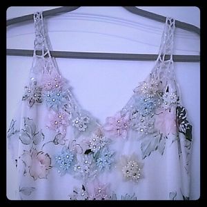 Beautiful Badgley Mischka hand beaded silk gown