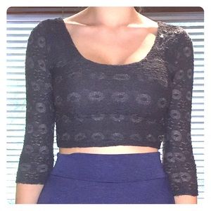 Gray Lace crop top