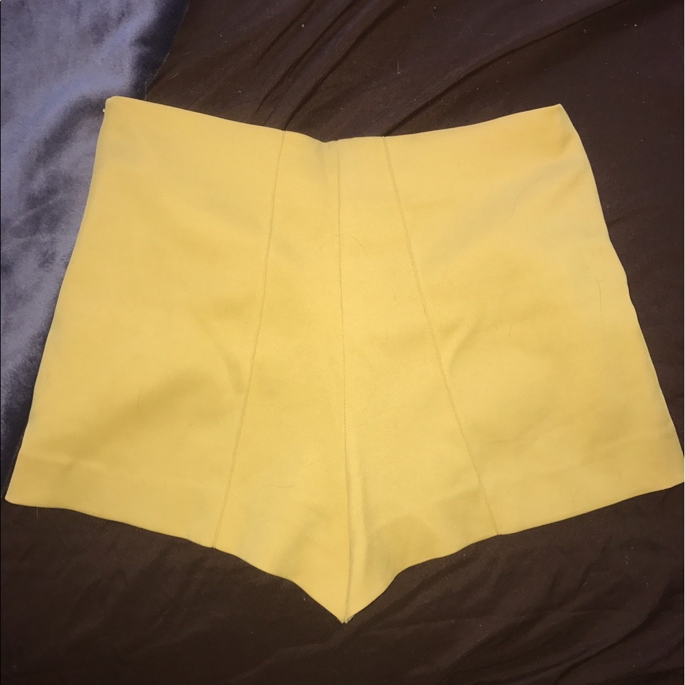 Yellow high waisted shorts