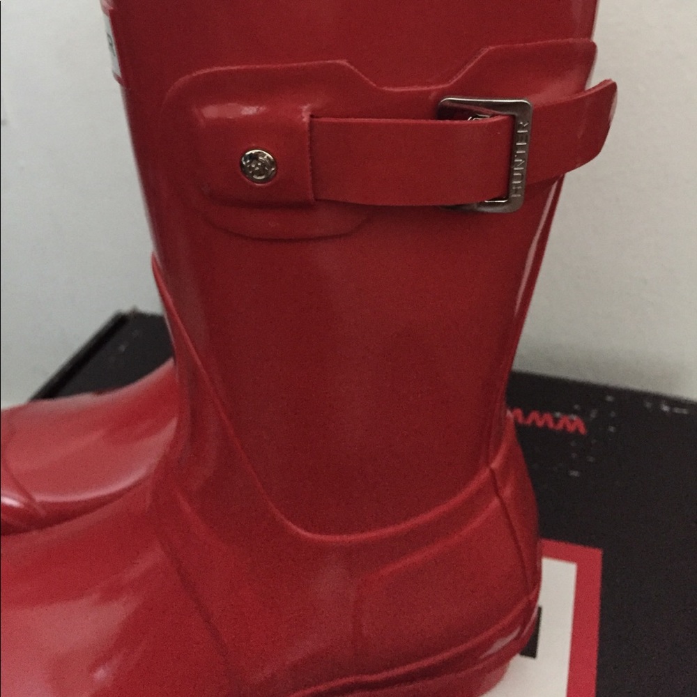 Hunter Welly Boots Short Gloss Red brand new - Picture 2 of 6
