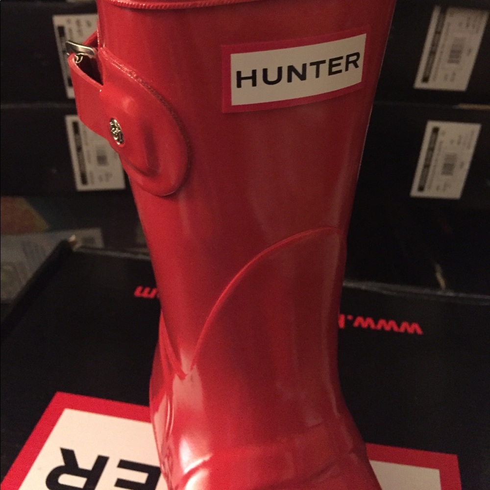 Hunter Welly Boots Short Gloss Red brand new - Picture 3 of 6