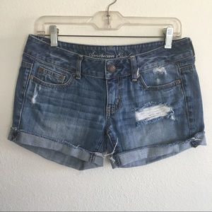 American eagle distressed denim jean shorts