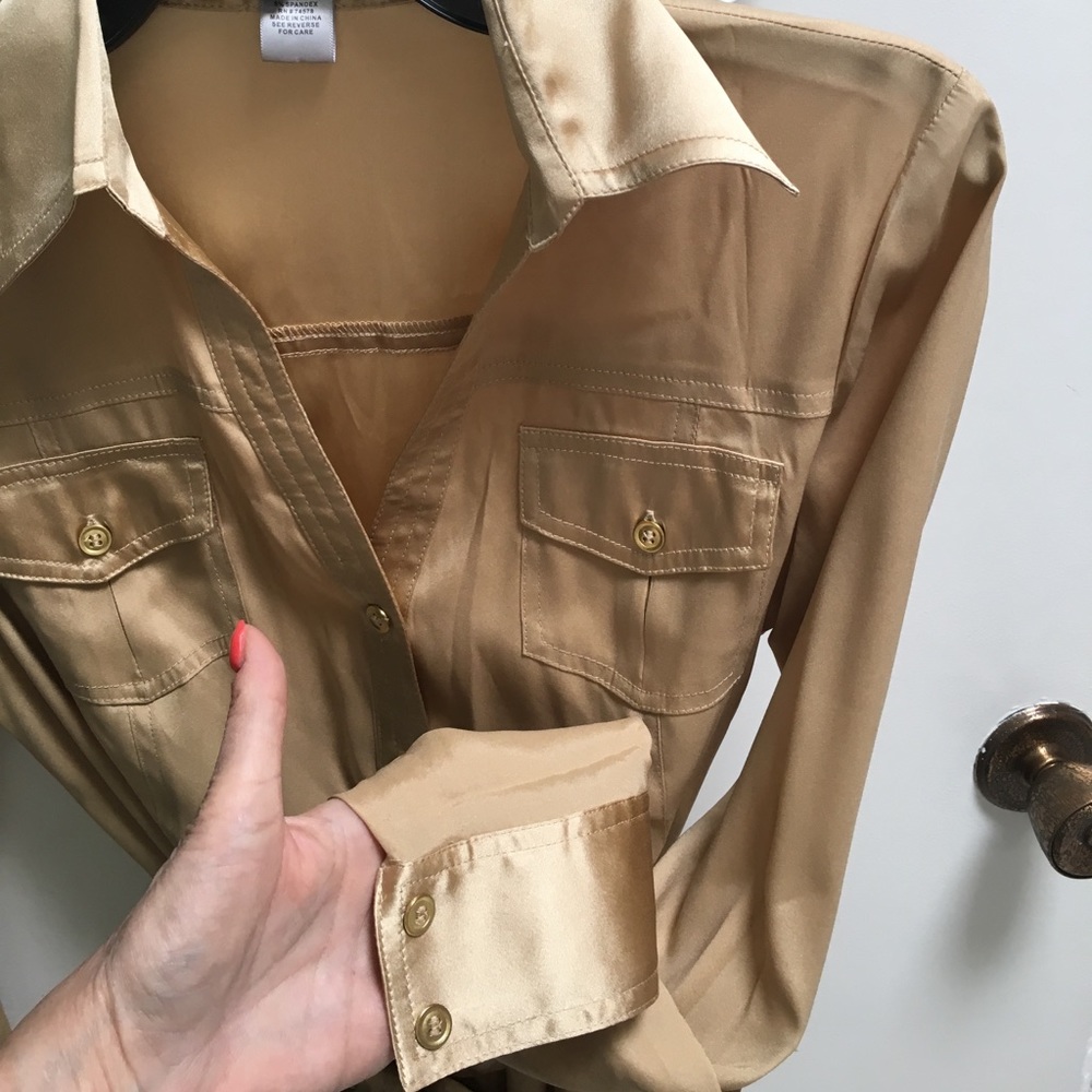 Beautiful, silk gold blouse. Never worn.