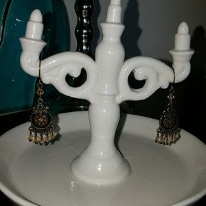 Burnished brass earrings French hooks