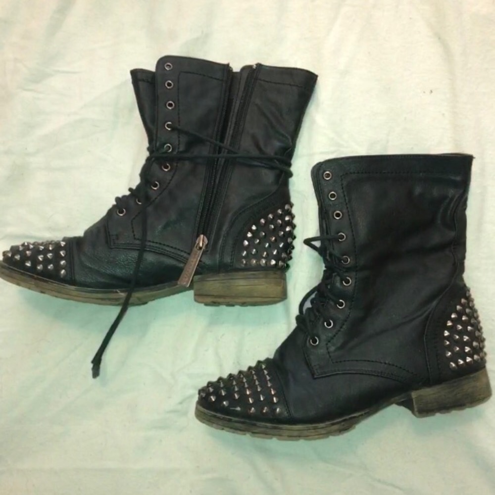 Studded combat boots