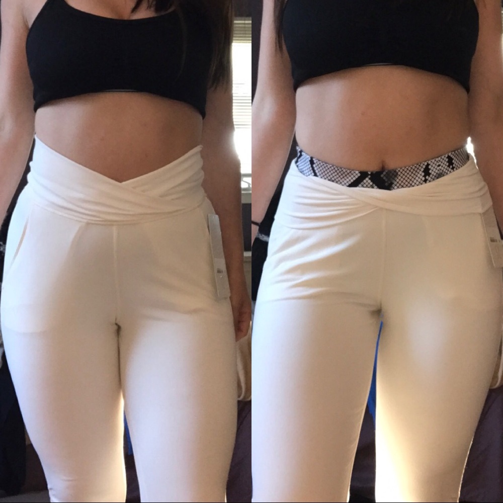 NWT Ivory Sun Salutation Lululemon crops
