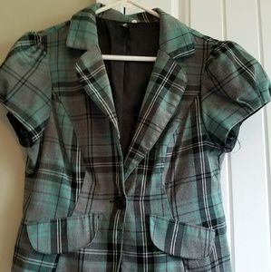 Plaid suit style jacket