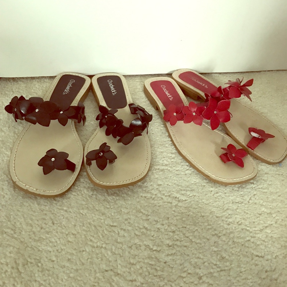 2 pair deal!!! Red and black sandals