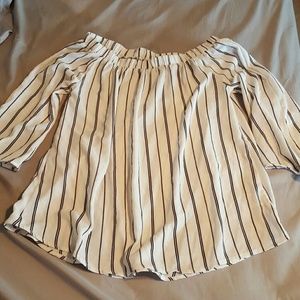 Striped Off-The-Shoulder Shirt
