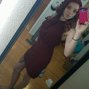 FashionNova Burgandy Dress