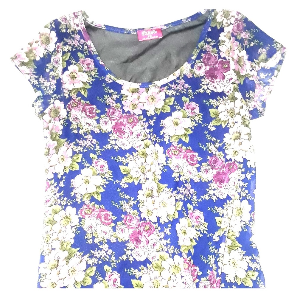 Floral Print Sheer Blouse